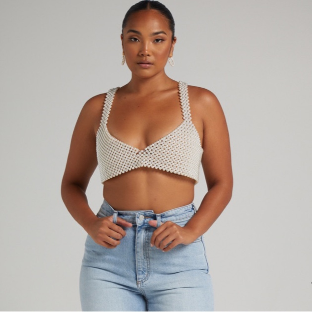 Showpo Pearl Beaded Top